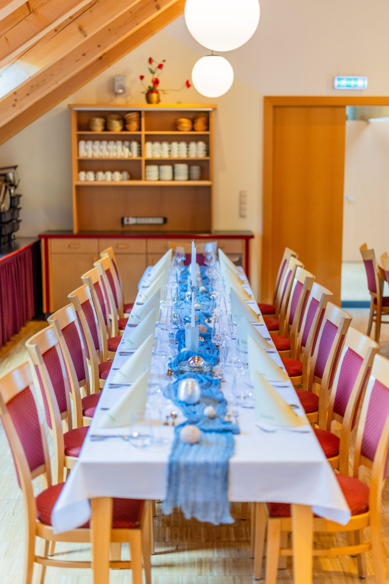 Long table in the function room